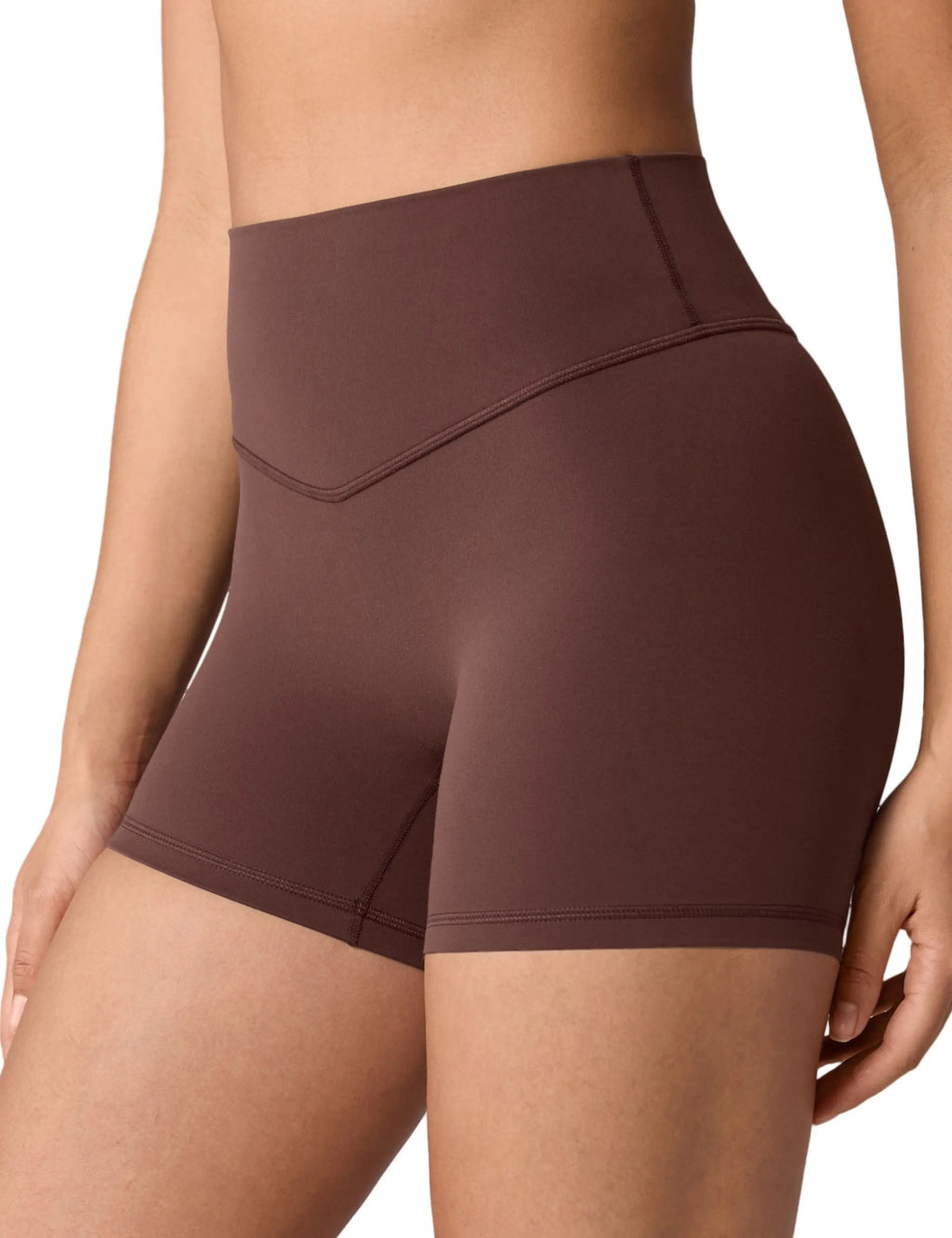 Sunzel Women’S Crossover Biker Shorts, V-Waist High-Rise Yoga/Workout Gym Shorts with No Front Seam and Tummy Control
