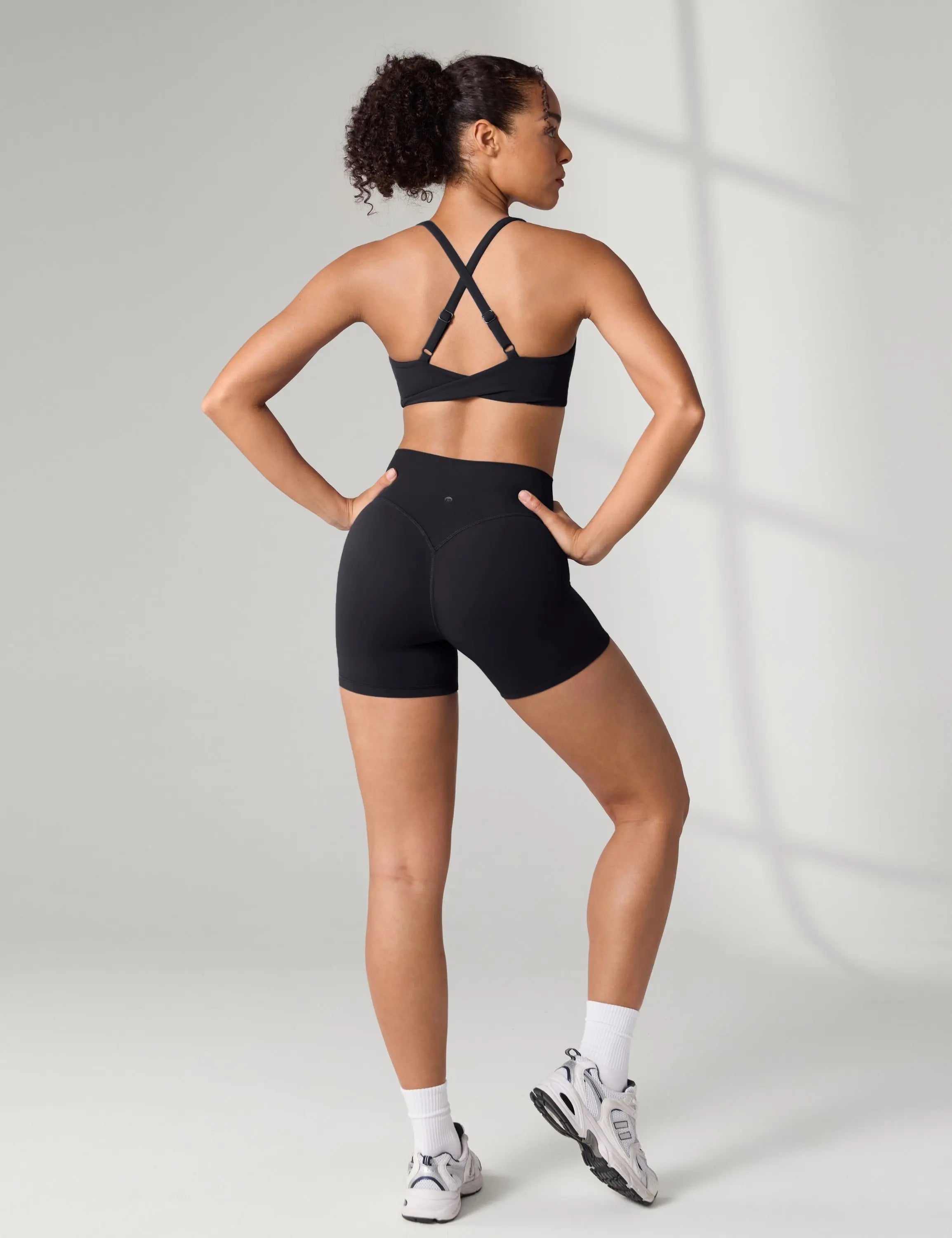 Sunzel Women’S Crossover Biker Shorts, V-Waist High-Rise Yoga/Workout Gym Shorts with No Front Seam and Tummy Control