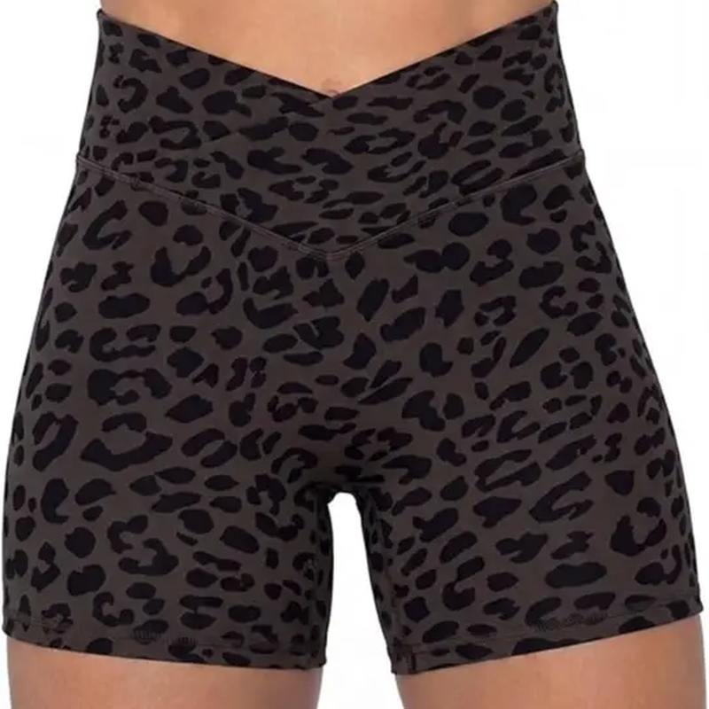 Sunzel Women’S Crossover Biker Shorts, V-Waist High-Rise Yoga/Workout Gym Shorts with No Front Seam and Tummy Control