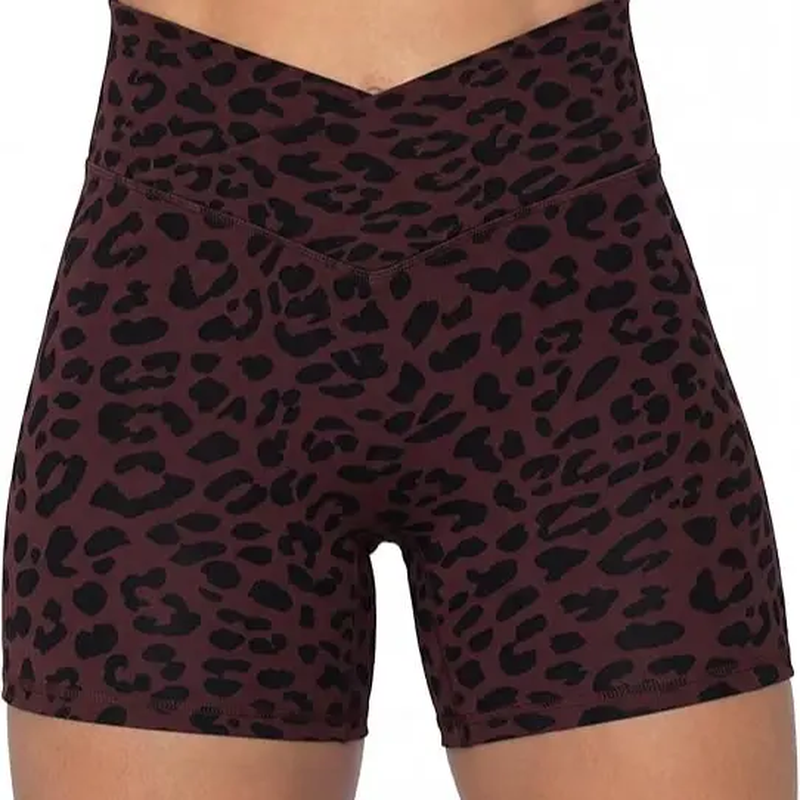 Sunzel Women’S Crossover Biker Shorts, V-Waist High-Rise Yoga/Workout Gym Shorts with No Front Seam and Tummy Control