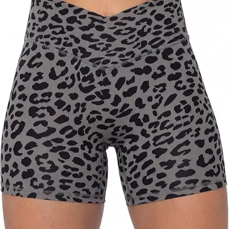 Sunzel Women’S Crossover Biker Shorts, V-Waist High-Rise Yoga/Workout Gym Shorts with No Front Seam and Tummy Control